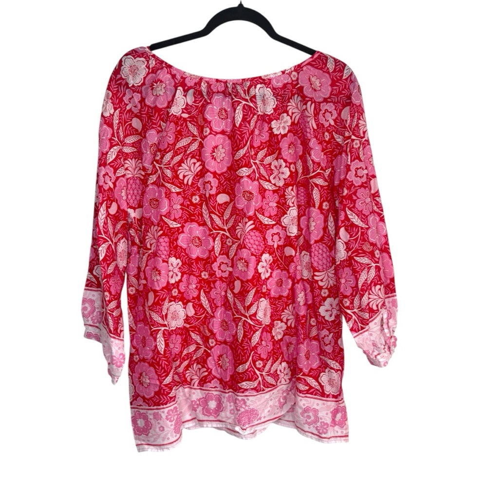 Talbots Floral Blouse in Red and Pink - Picture 5 of 9